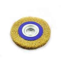 High quality circular crimped abrasive brush roller steel wheel wire brush with washer