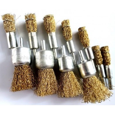 China Supplier Stainless Steel Brass Wire Polishing End Brush for Car